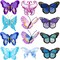 12 Pieces Butterfly Patch Sew On, PAGOW Butterfly Embroidered Iron On Patches, Iron Sew On Embroidered Applique Decoration Sewing Patches for Bags, Jacket, Jean, Clothes DIY Patches,12 Bright Color